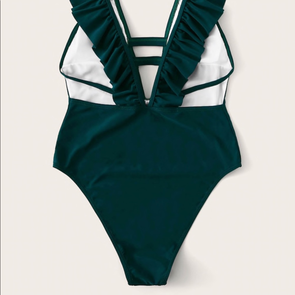 Ruffled V-Cut One Piece - Picture 8 of 9